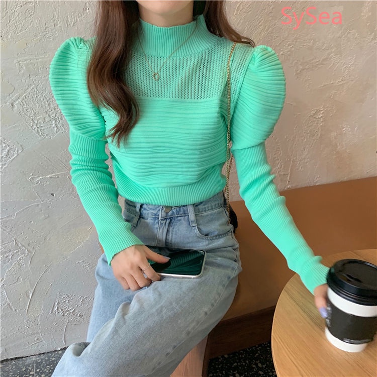 Áo Sweater Dệt Kim Tay Dài Kiểu Hàn Quốc Thời Trang Mùa Thu Cho Nữ