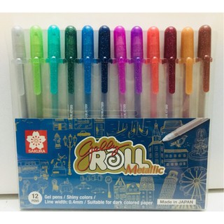 Bộ Bút Gelly Roll Metallic SAKURA, bộ 12 cây XPGB-12MT