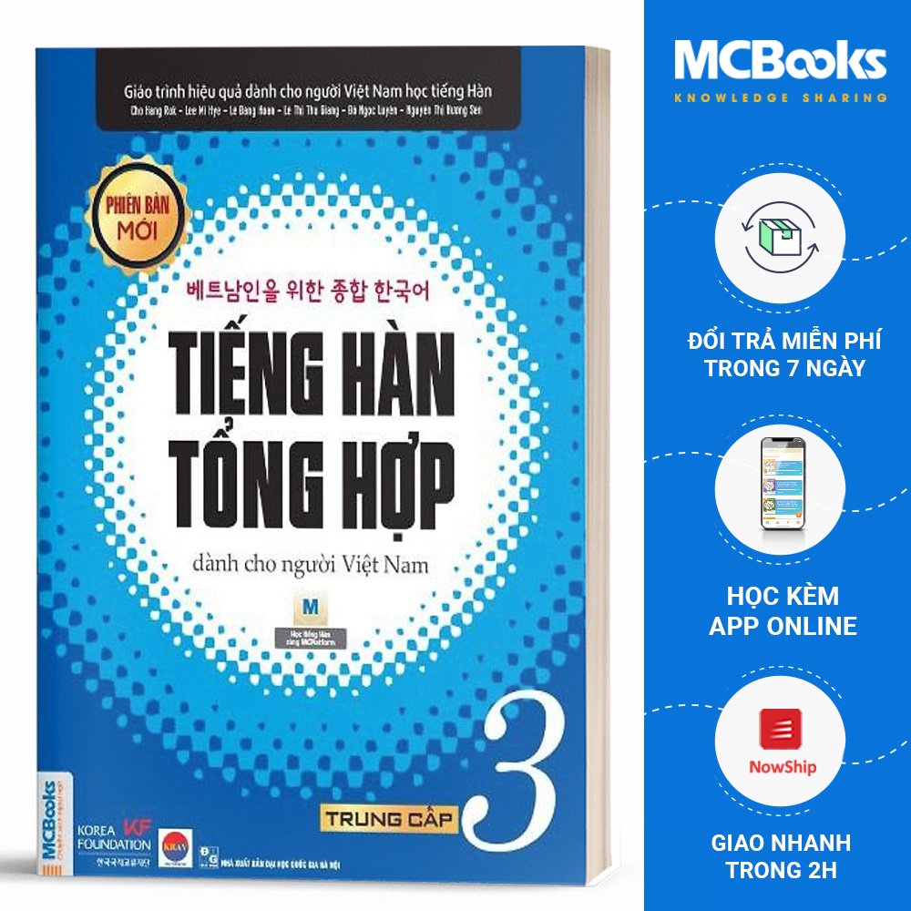 Sách - Giáo Trình Tiếng Hàn Tổng Hợp Dành Cho Người Việt Nam Trung Cấp Tập 3 (Đen Trắng) - Phiên Bản Mới 2020 - Kèm App
