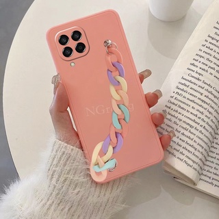 Ốp điện thoại cho samsung galaxy m53 5g skin feel soft cover với chuỗi cầu vồng samsungm53