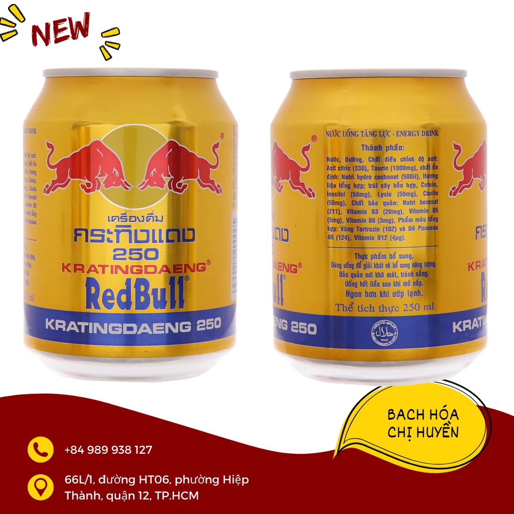 Lốc 6 lon nước tăng lực Redbull  250ml