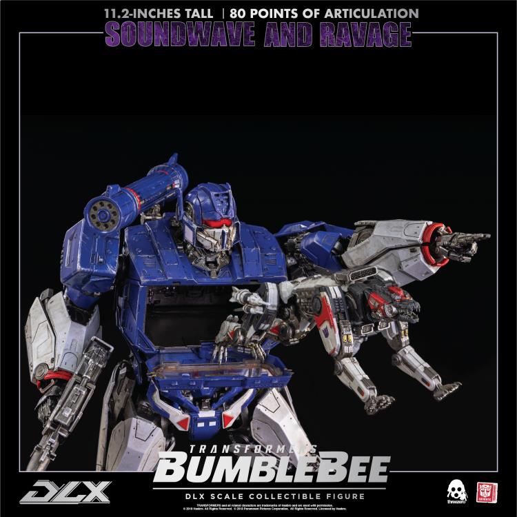 Mô Hình ThreeZero Soundwave and Ravage DLX 11.2-Inch Bumblebee Movie 2018