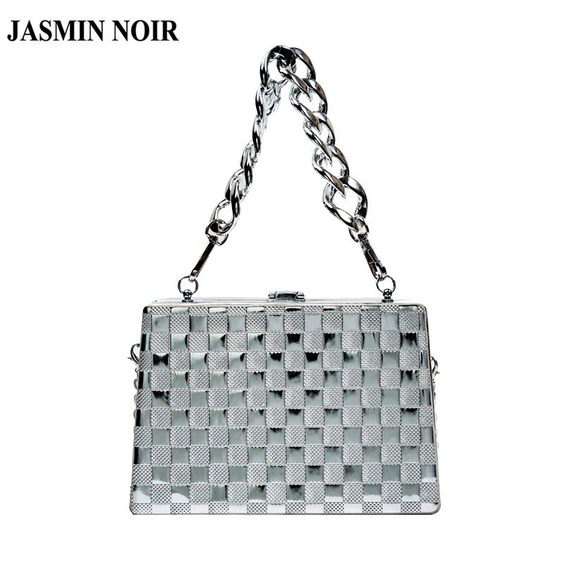 Túi Hộp Đeo JASMIN NOIR Chéo Vai Có Dây Xích Đeo Chéo Kẻ Sọc Dành Cho Bạn Nữ