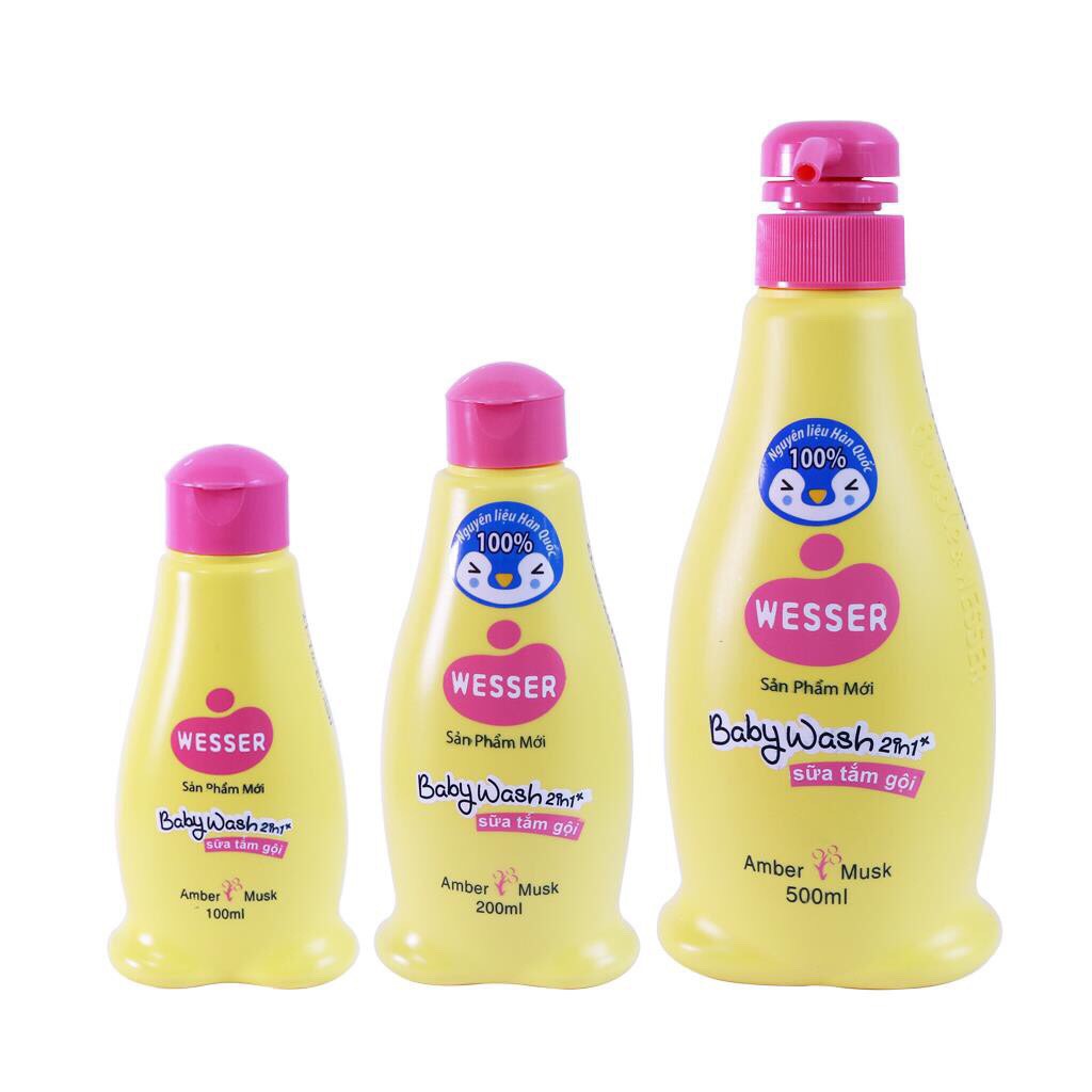 [CHÍNH HÃNG] Sữa tắm gội Wesser 2in1 dung tích 100ml/200ml/500ml