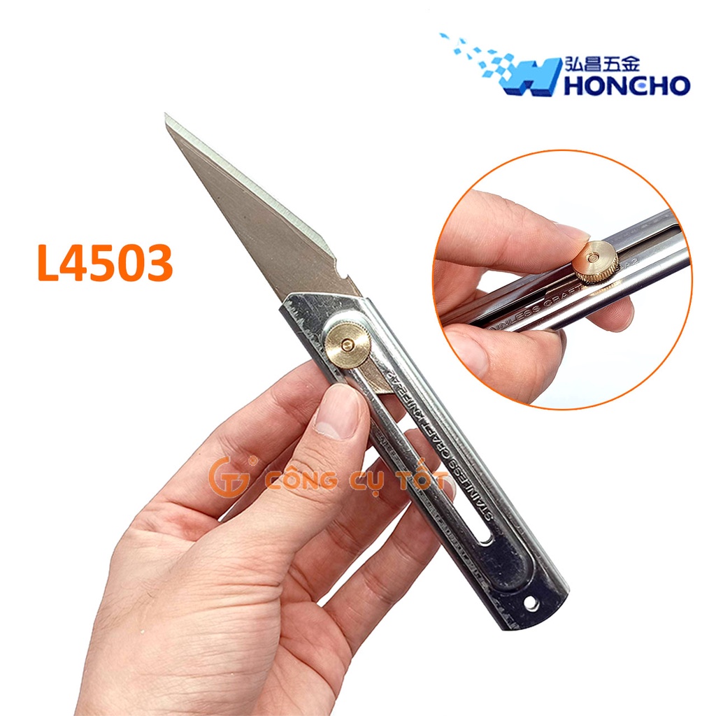 Dao ghép cây lưỡi rút cán inox chốt khóa đồng siêu nhẹ Honcho Đài Loan L4503