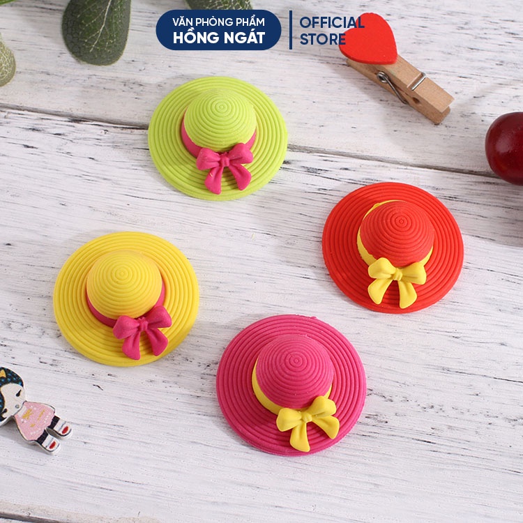 Tẩy bút chì hình mũ xinh, đồ dùng học tập dễ thương cute giá rẻ làm quà tặng học sinh văn phòng phẩm T02