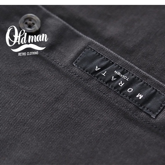 Áo Sơ Mi Retro Nam Có Túi OLDMAN, Áo Denim Cổ Bẻ Cổ Điển Phong Cách Vintage Màu Lính Dày Dặn | BigBuy360 - bigbuy360.vn