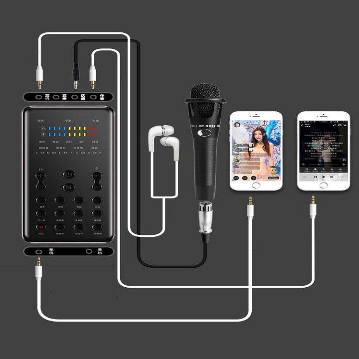 Sound Card Mobile K600 Auto Tune Live Stream - Thiết Bị Hát Live Stream Sound Card Mobile K600 Auto Tune