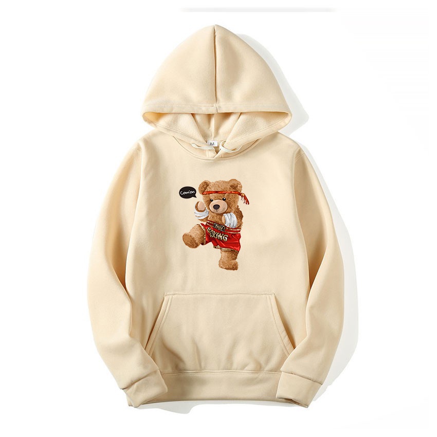 Áo Hoodie nam nữ hình in Gấu chất lượng, chất nỉ bông dày dặn William - DS201