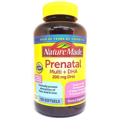 Vitamin tổng hợp cho bà bầu Prenatal Multi DHA 200mg của Mỹ hộp 150 viên