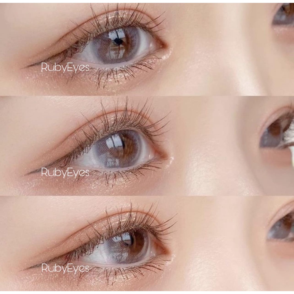 Kính áp tròng Ruby Eyes lens mắt màu xám trong không viền giãn 0 - 6 độ chính hãng Hàn Quốc - GA201-5