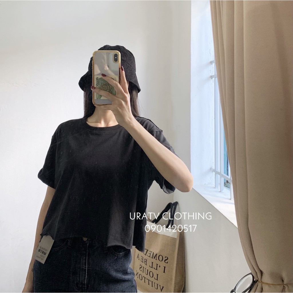 [FREESHIP] Áo croptop tay ngắn gấp line F21 155