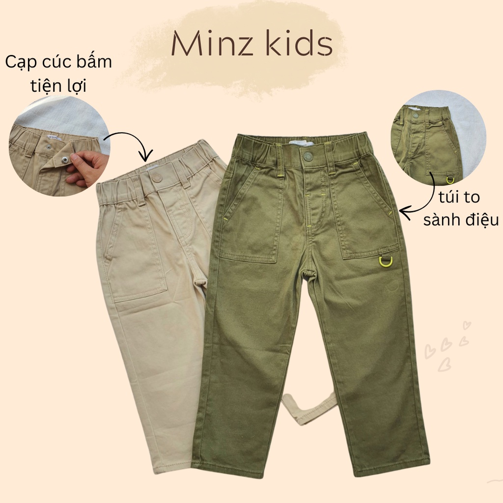 Quần kaki cạp khuy Geejay đi học đi chơi hàng xuất vnxk bé trai quần chất mềm đẹp cho bé 8-35kg