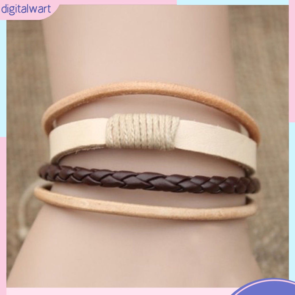 Vòng tay giả da thời trang theo phong cách vintage cho nam/nữ