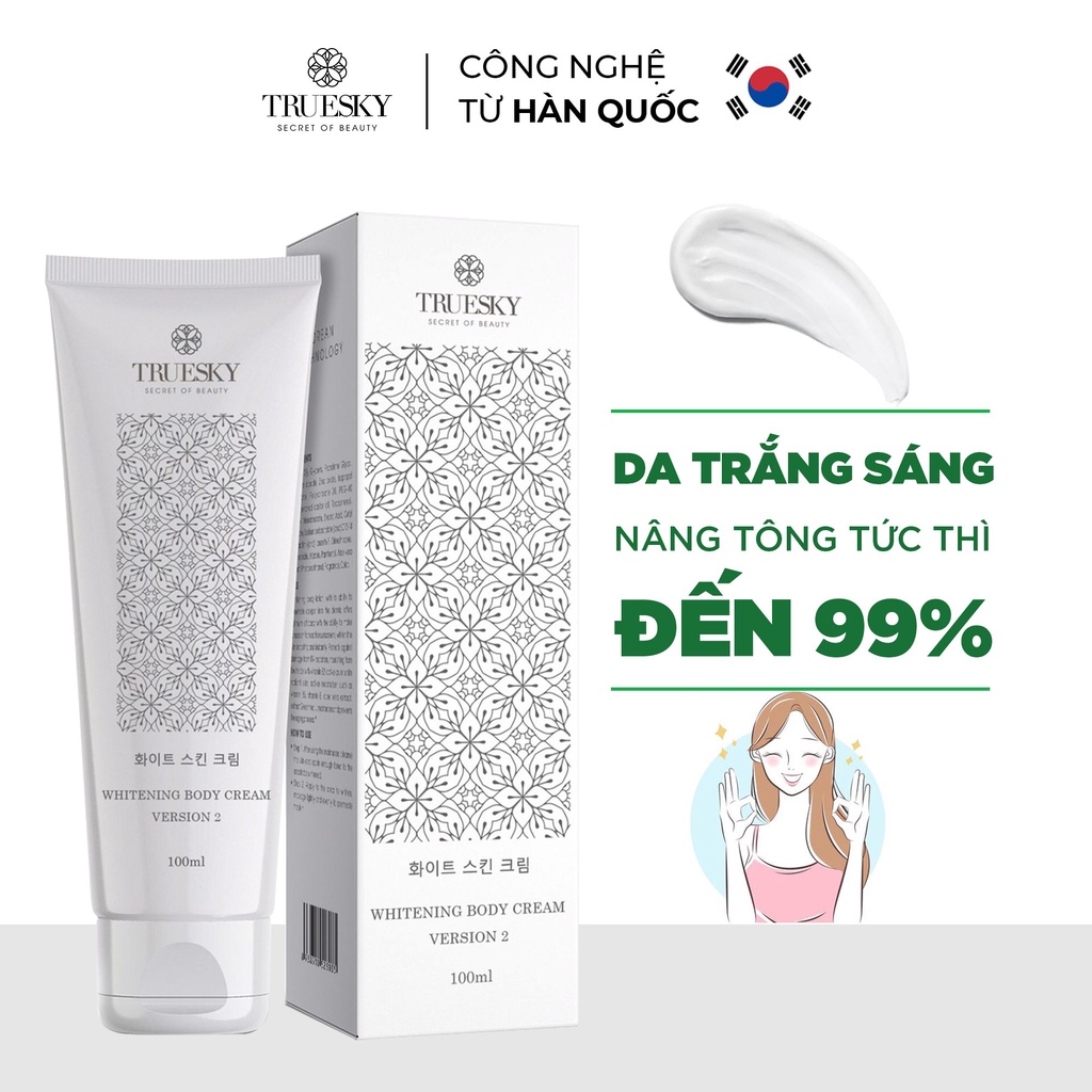 Kem ủ trắng toàn thân Truesky Version 2 giúp làm trắng da body 100ml - Whitening Body Cream