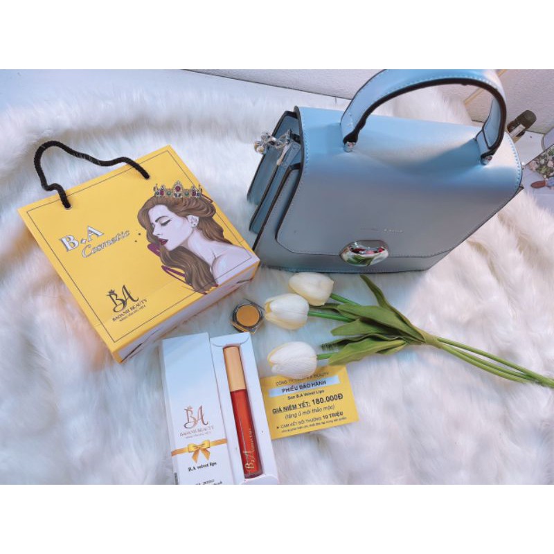 [ Cam Tây _  B.A ] son kem lỳ không chì tặng kèm dưỡng môi thảo mộc | BigBuy360 - bigbuy360.vn