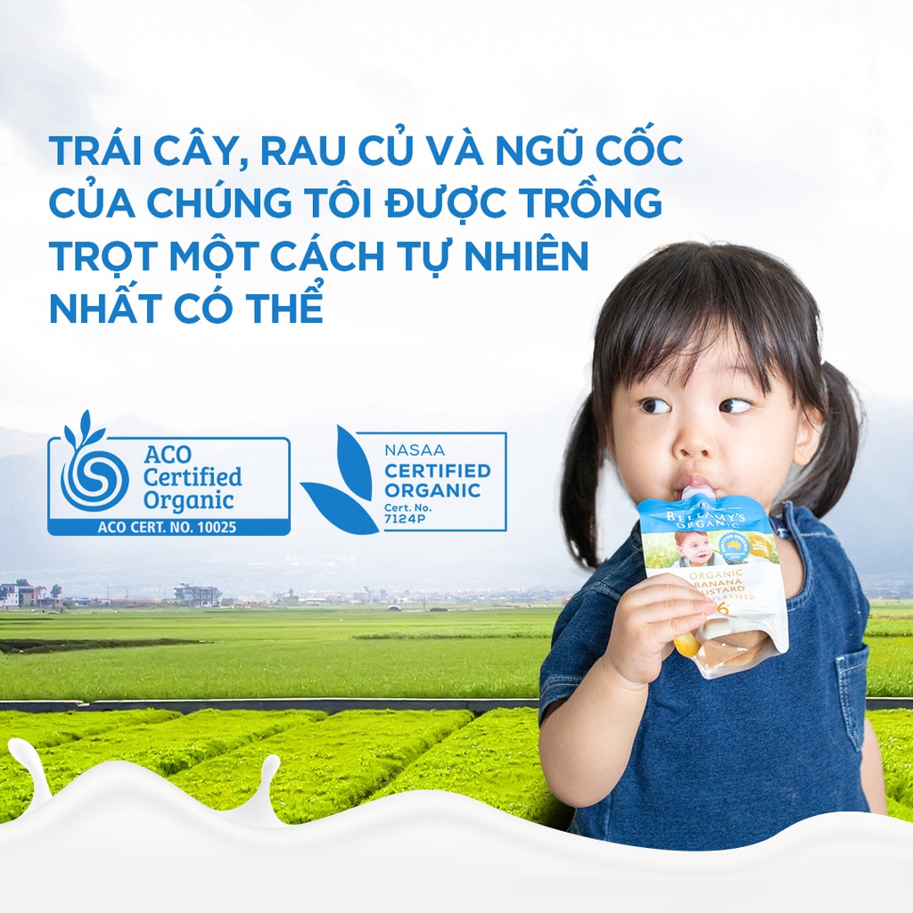 Hỗn Hợp Chuối, Táo, Yến Mạch Hữu Cơ Xay Nhuyễn Bellamy's Organic