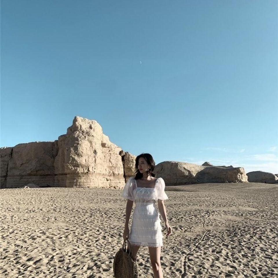 Đầm Nữ Tay Ngắn Cổ Vuông Thời Trang Quyến Rũ | BigBuy360 - bigbuy360.vn