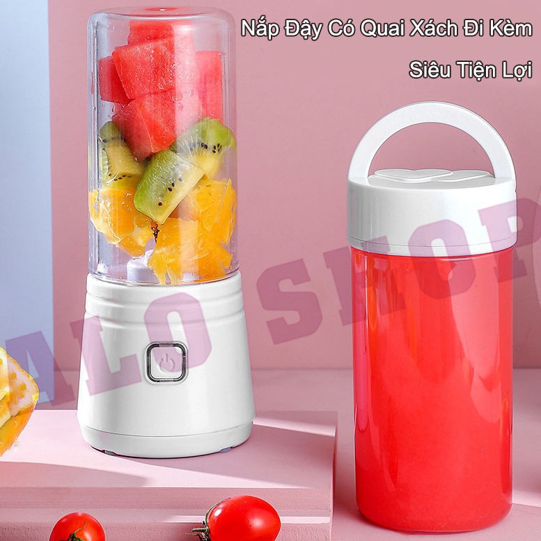 Máy Xay Sinh Tố Cầm Tay Mini - Máy xay sinh tố 6 lưỡi bình thủy tinh AloShop