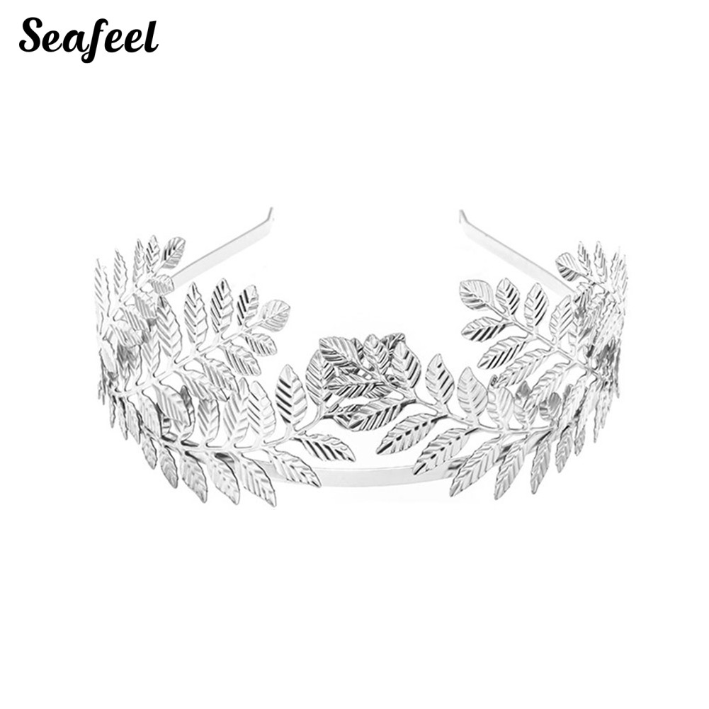 SF Women Leaves Crown Headband Wedding Party Headwear Hair Accessories