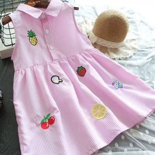 Váy sơ mi thêu hoa quả