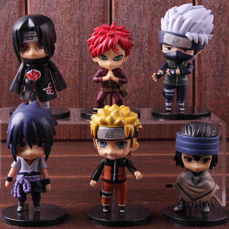 Bộ 6 mô hình nhân vật hoạt hình Naruto Uzumaki gaara Hatake Kakashi