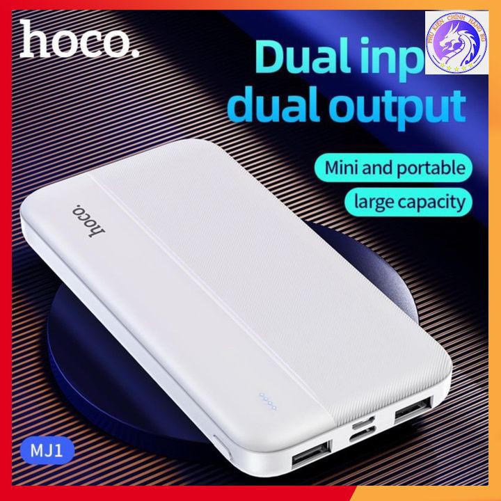 Pin Sạc Dự Phòng Hoco MJ1 10000 MAH 2 Cổng INPUT/OUTPUT - Sạc Chính Hãng - BH 12 Tháng