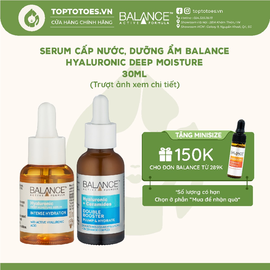 Serum cấp nước, dưỡng ẩm Balance Hyaluronic Deep Moisture 30ml [NHẬP KHẨU CHÍNH HÃNG 100%]