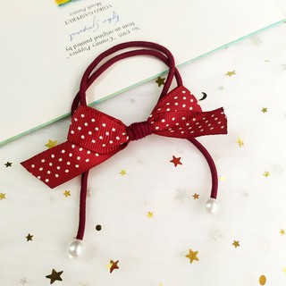 2 DÂY BUỘC TÓC- CỘT TÓC NƠ RƠI DÀI NƠ CHẤM BI CHO BẠN GÁI CUTE