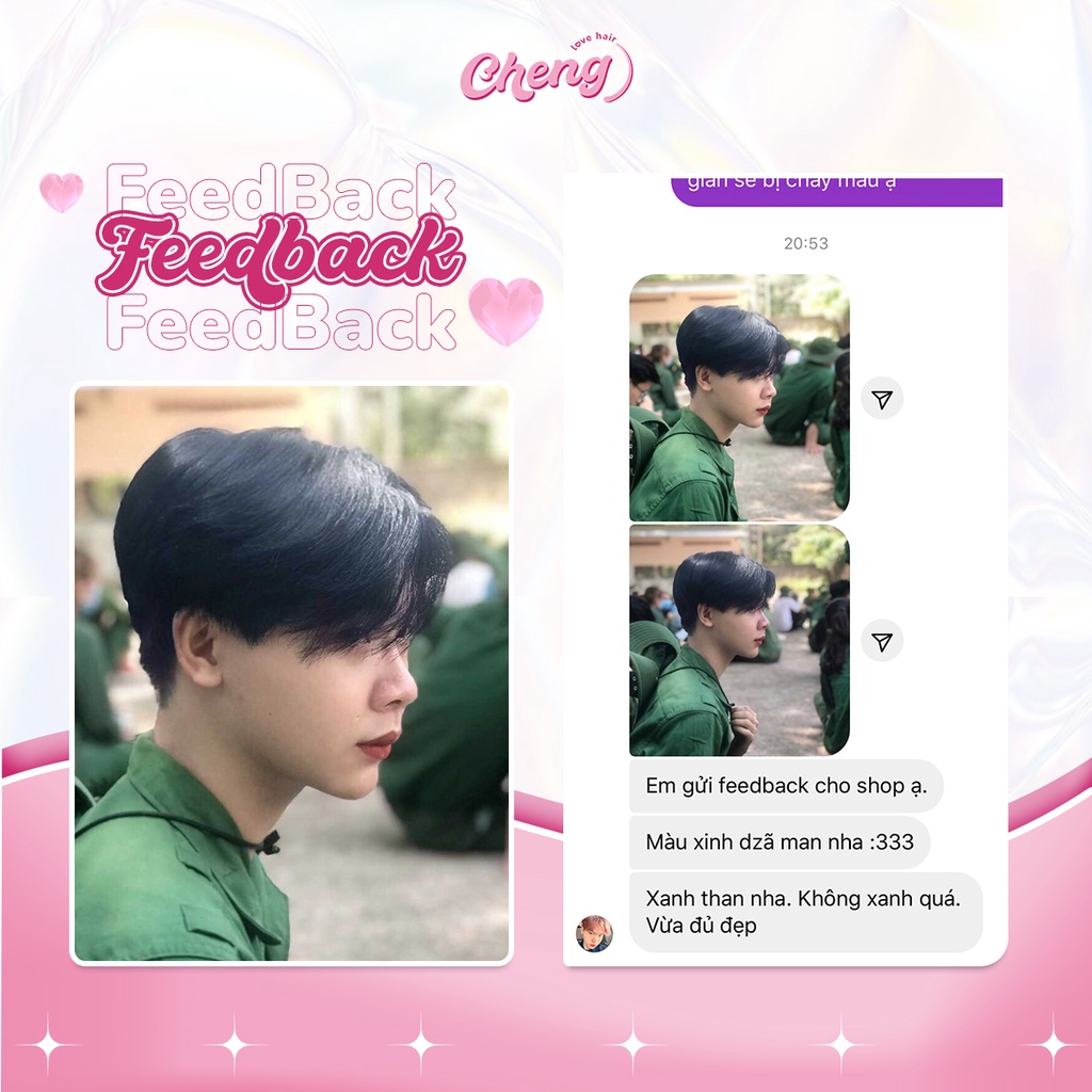 Thuốc Nhuộm Tóc XANH THAN Nam / XANH ĐEN / XANH DƯƠNG ĐEN Không Tẩy | Chenglovehair, Chenglovehairs