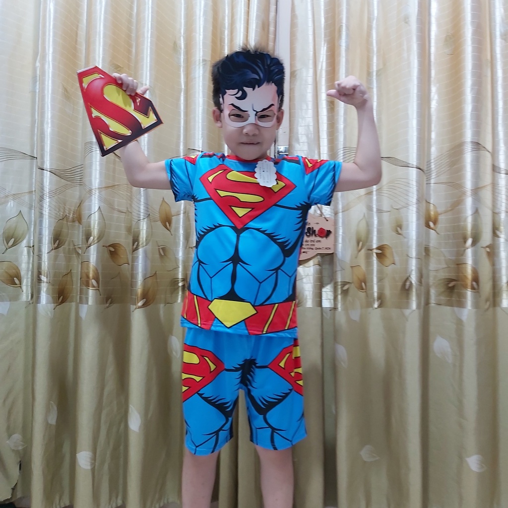 Bộ quần áo thời trang trẻ em siêu nhân kèm tặng khiên và mặt nạ - Hàng SamKids