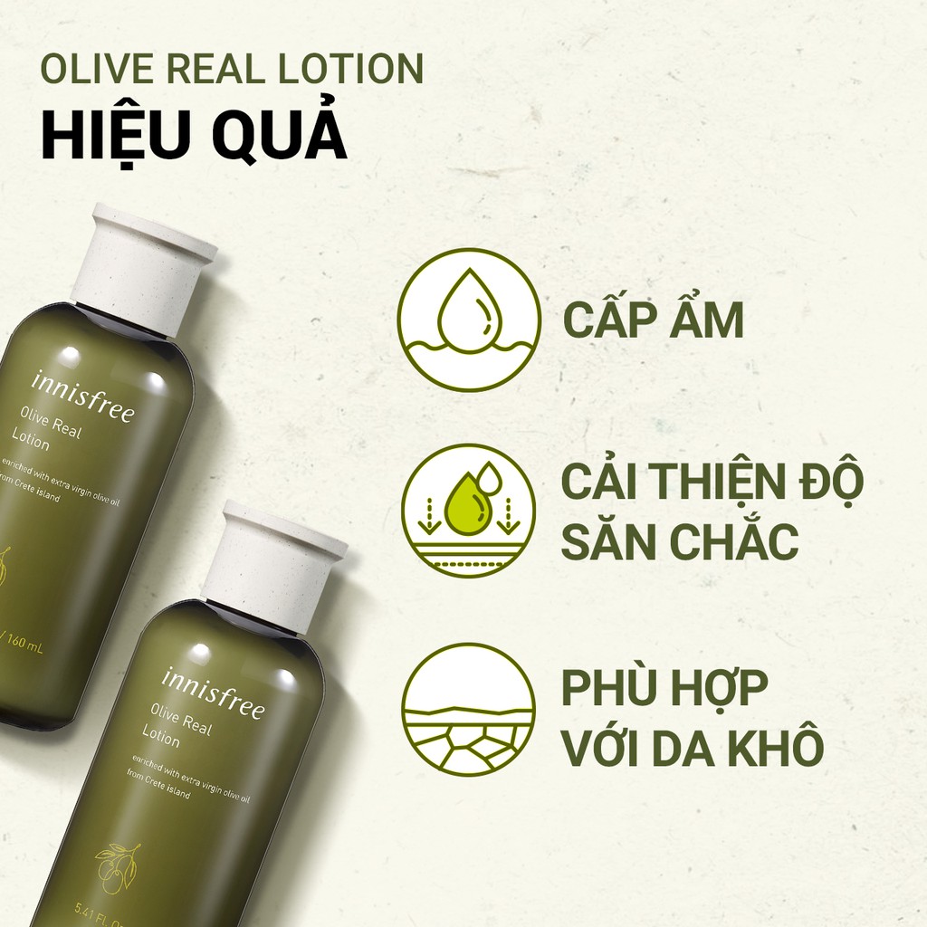 [Mã COSIF05 giảm 10% đơn 400K] Sữa dưỡng ẩm innisfree Olive Real Lotion 160ml