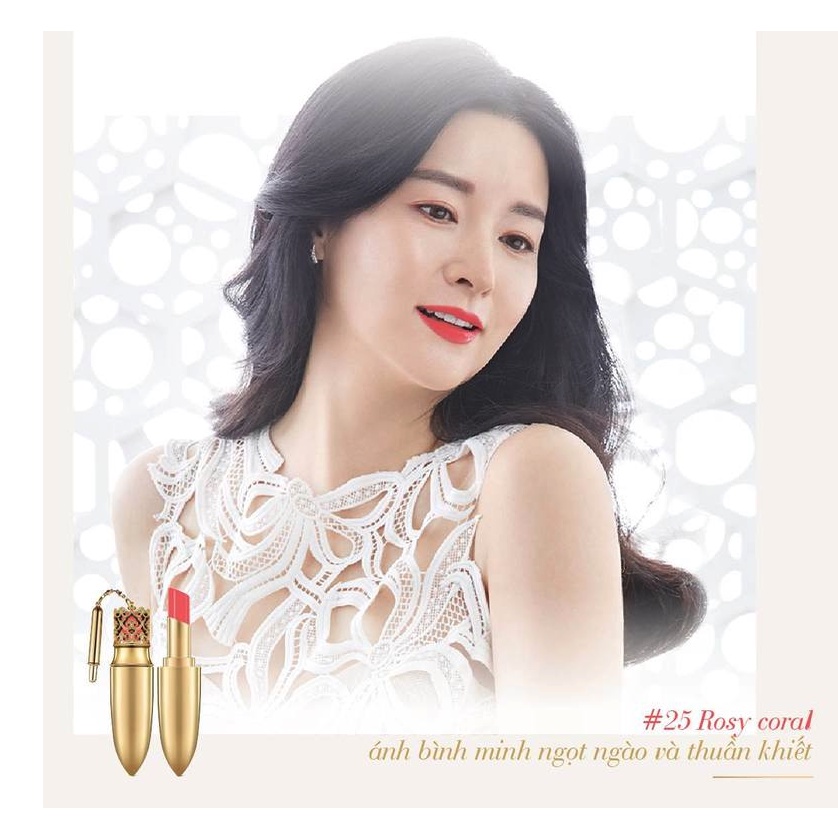 Son Hoàng hậu Whoo Mi Luxury Lipstick Hồng Cam #25_CĂNG BÓNG ,MỀM MÔI, LÊN MÔI CHUẨN MÀU