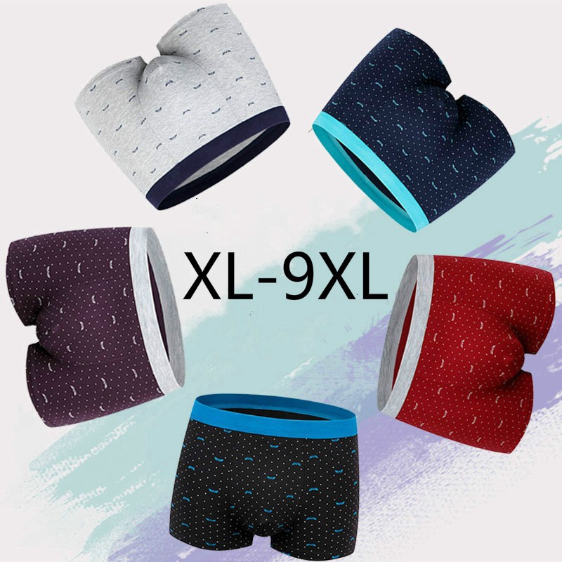 Plus Quần Lót Boxer Chất Liệu Cotton Thoáng Khí Size Lớn Xl-9Xl 2xl 3xl 4xl 5xl 6xl 7xl 8xl 9xl Cho Nam Plus