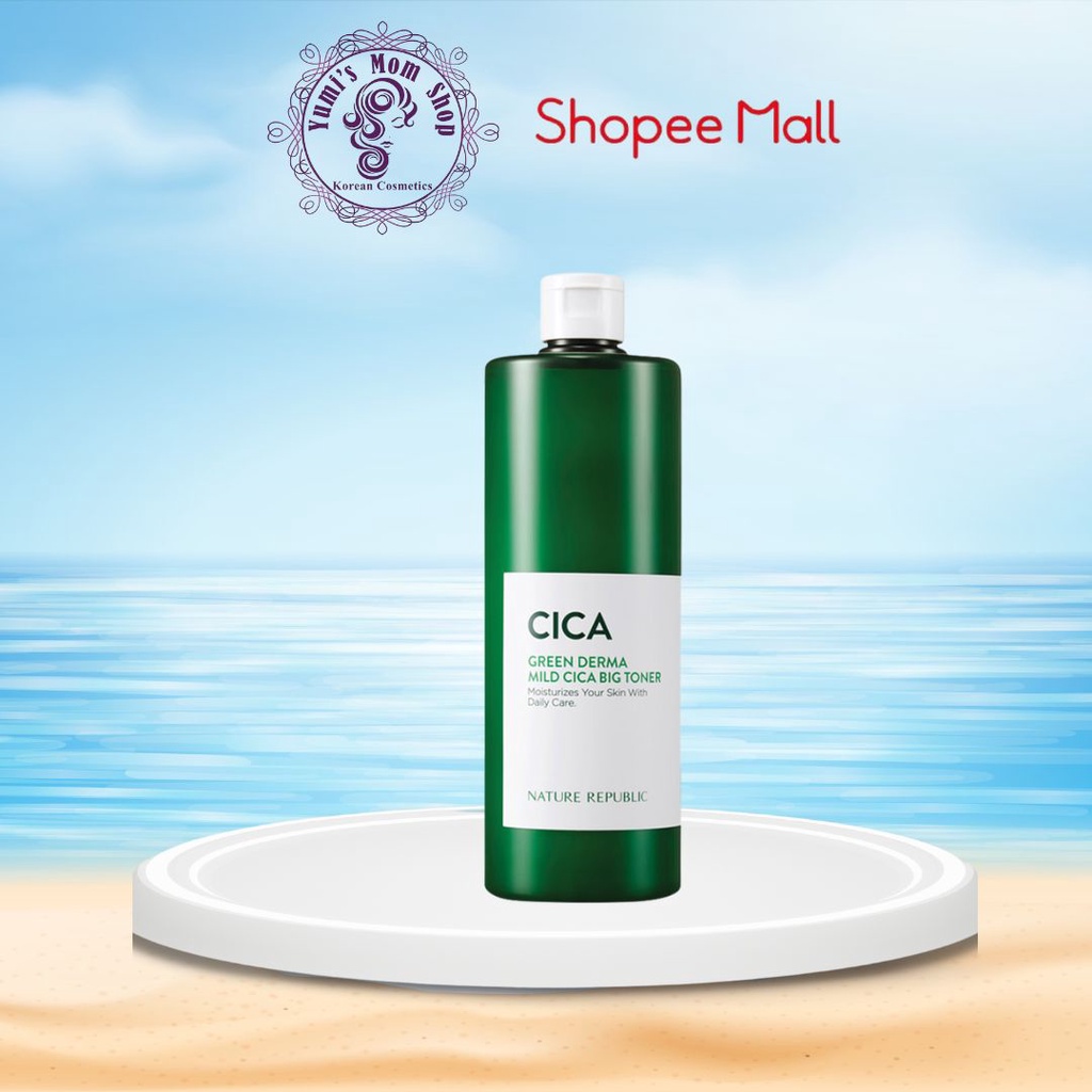 Nước hoa hồng Nature Republic Green Derma Mild Cica Big Toner 500ml