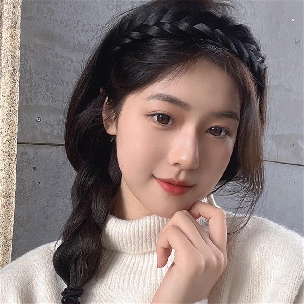Băng Đô Kiểu Tóc Bện Chống Trượt Chịu Nhiệt Độ Cao Hình Xương Cá Dễ Thương Cho Bạn Gái