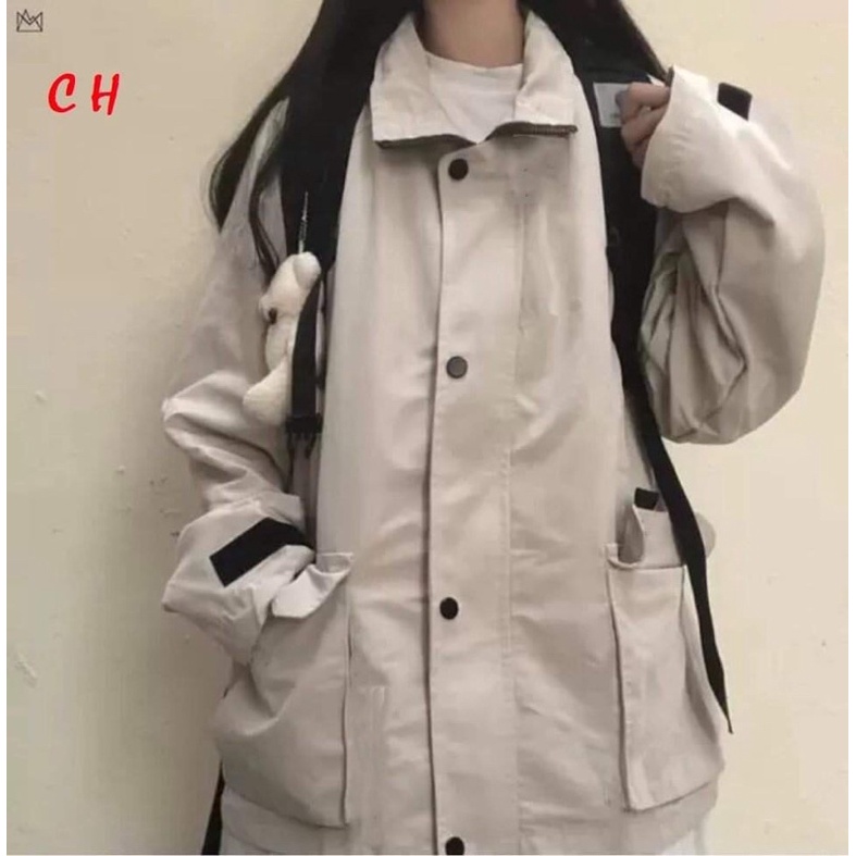 Áo Khoác Bomber thu đông nam nữ- Áo Jacket chất dày 1 lớp form thụng tay bồng Ulzzang unisex