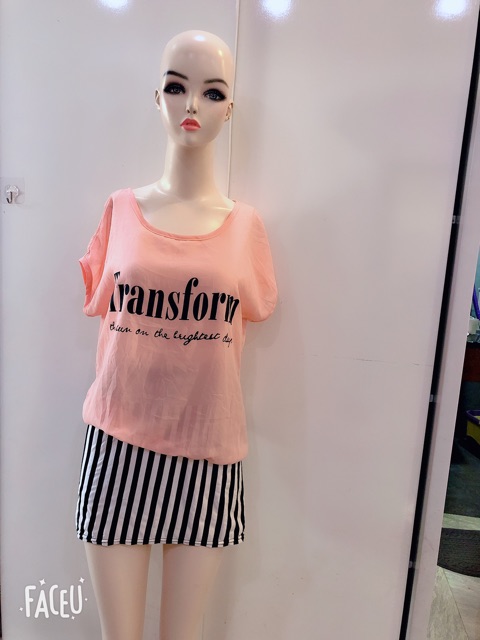 Đầm suông tay ngắn combo