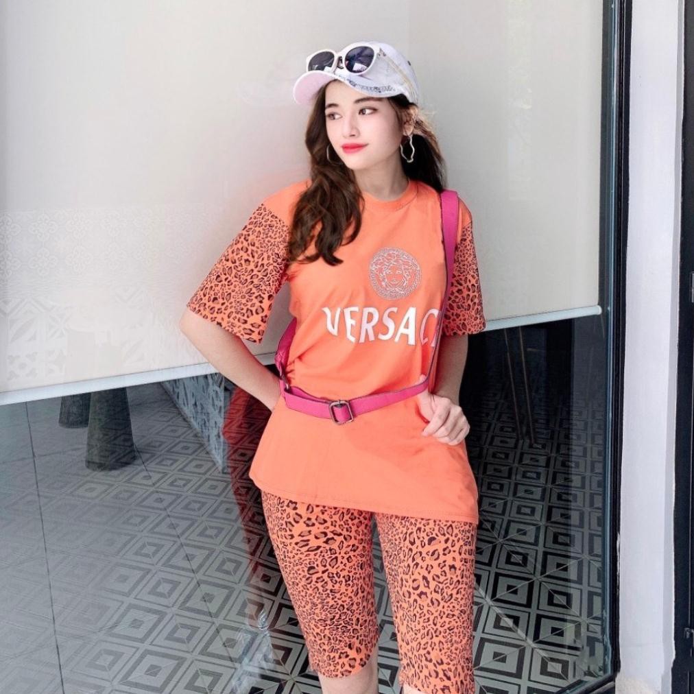 Đồ Bộ Nữ VER228 Đồ Bộ Mặc Nhà Chất Cotton 100% Co Dãn Đanh Mịn Quần Ngố Lửng In Hoa Văn Beo Size 40KG - 80KG | BigBuy360 - bigbuy360.vn
