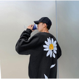 Áo thun tay dài sweater daisy big unisex màu đen ngầu store