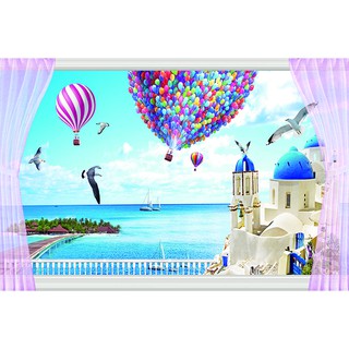 🦢Giấy dán tường 3D hoạ tiết cửa sổ🦢