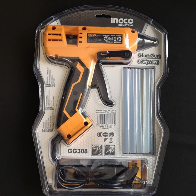 30-220W Súng bắn keo nến công nghiệp INGCO GG308 | Máy bắn keo mini cầm tay