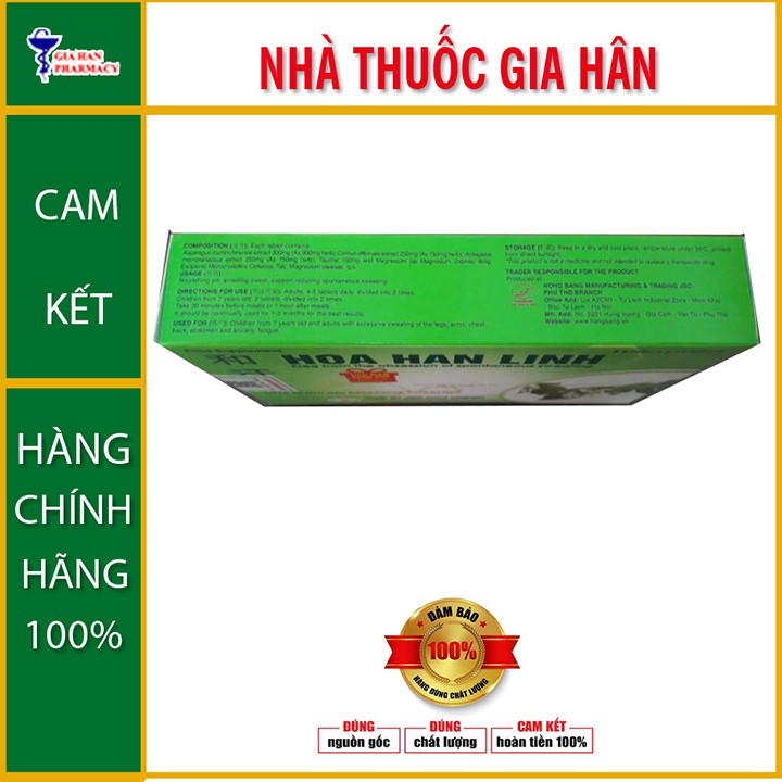 Hòa Hãn Linh - Dành Cho Người Ra Mồ Hôi Nhiều - hộp 30 viên