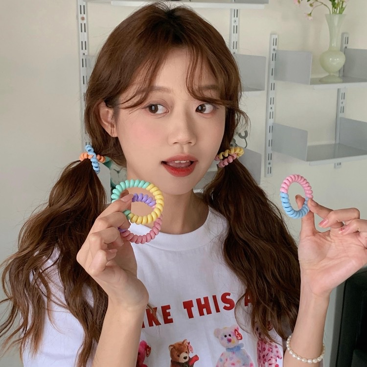 Dây Buộc Tóc Cao Su Màu Macaron Đơn Giản Thời Trang Cho Nữ