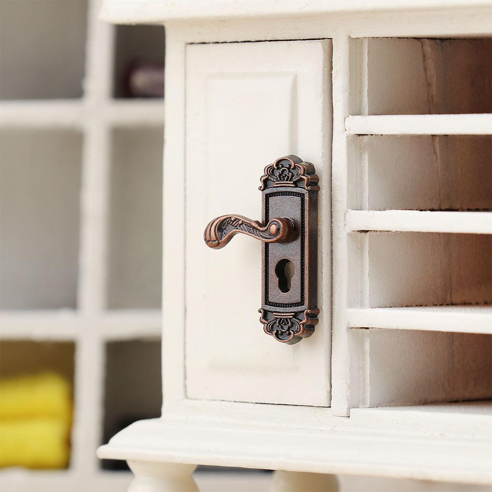 Bộ Ổ Khóa Và Chìa Khóa Bằng Đồng Thau Phong Cách Retro Dành Cho Nhà Búp Bê