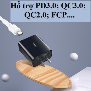 [1 cổngTypeC-18W]Đầu sạc nhanh Baseus Speed Mini TC-012PD