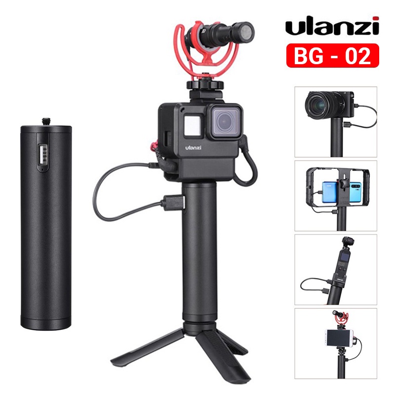 Tay cầm kiêm sạc dự phòng Ulanzi BG-2 6800mAh - Dùng cho Gopro, OSMO, Smarphone, Action Camera