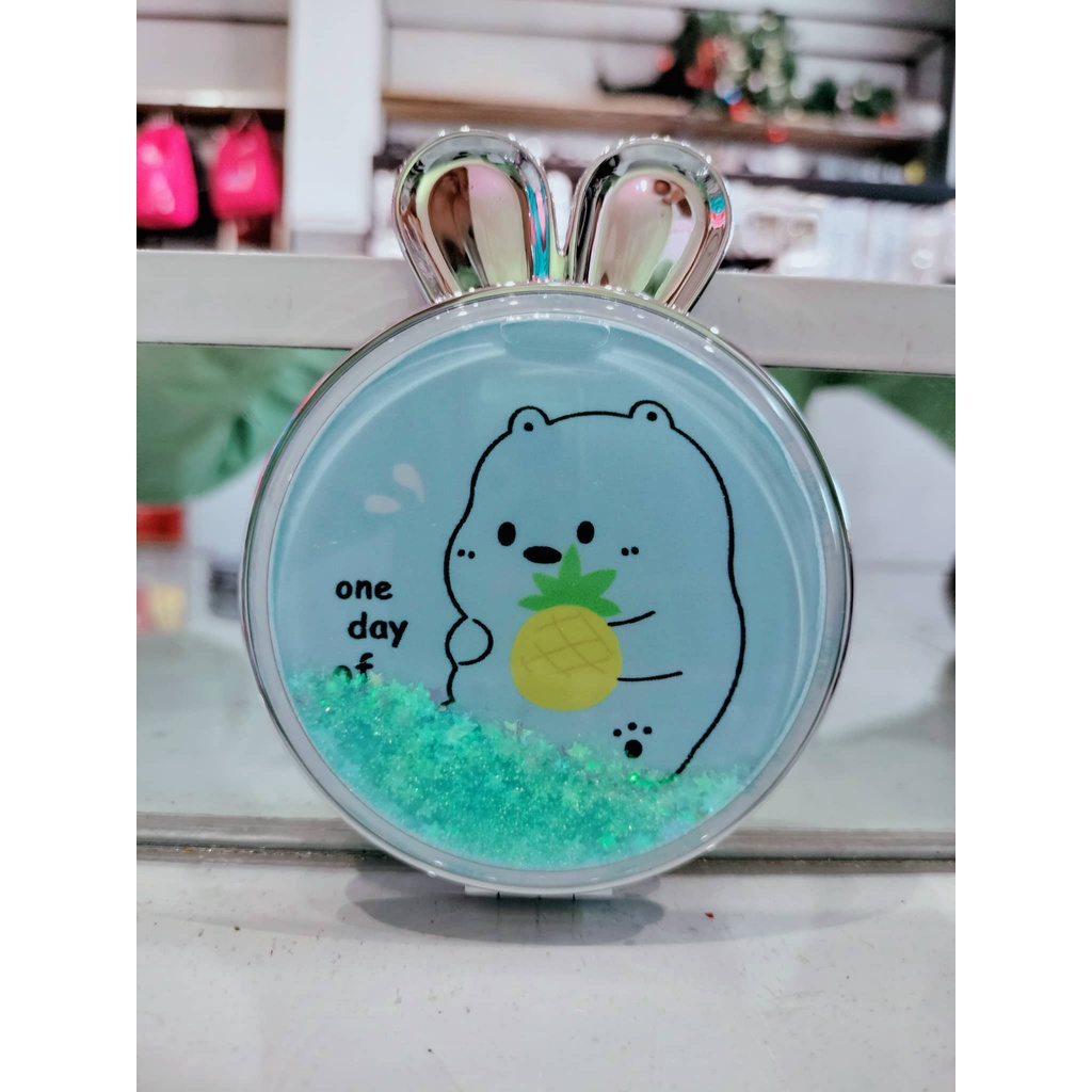 Gương mini kim tuyến tai thỏ cực xinh giá rẻ