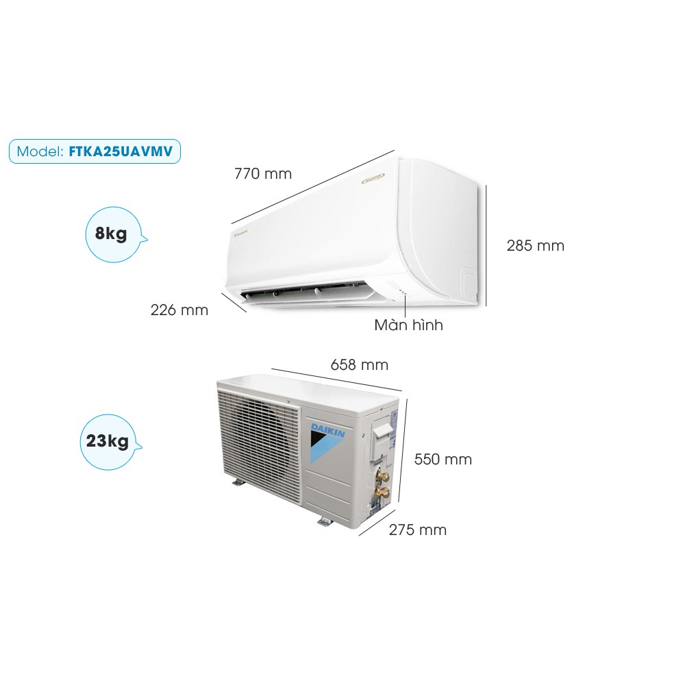 Điều hòa 1 chiều Inverter 9000BTU Daikin FTKA25UAVMV -Miễn phí công lắp đặt