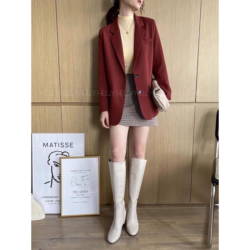 ÁO BLAZER NỮ 2 LỚP FORM SUÔNG | HELLY SHOP
